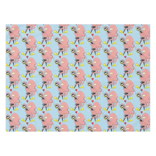 Funny octopus umarmt Taucher Cartoon Spaß Tischdecke (Vorderseite (Horizontal))