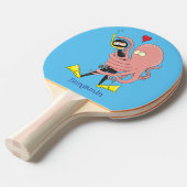 Funny octopus umarmt Taucher Cartoon Spaß Tischtennis Schläger (Vorderseite)