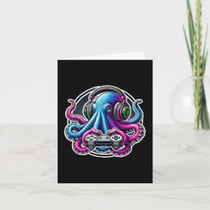 Funny Octopus Videospiele Lover Gamer Octopus Gami Karte