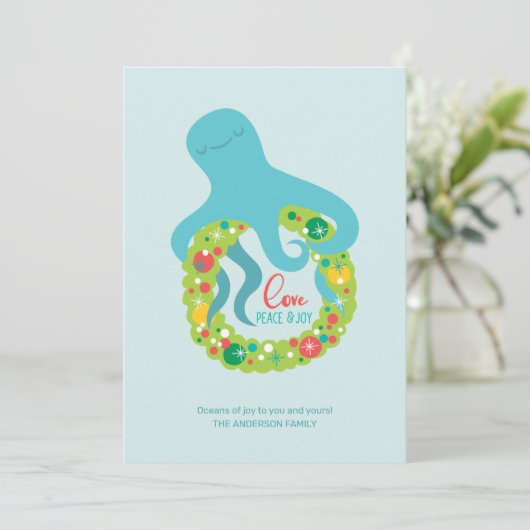 Funny Octopus Weihnachten (Stehend Vorderseite)