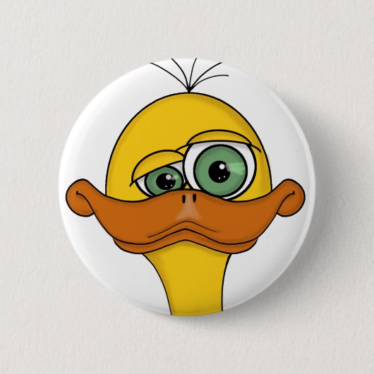 Funny Odd Duck Cartoon Button (Vorderseite)