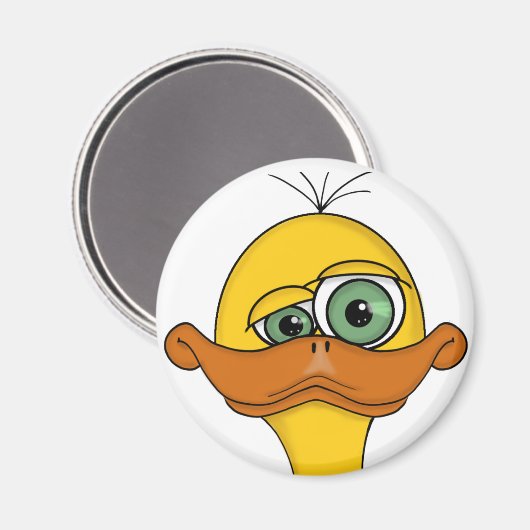 Funny Odd Duck Cartoon Magnet (Vorderseite/Rückseite)