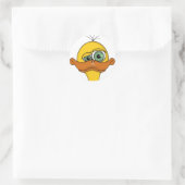 Funny Odd Duck Cartoon Runder Aufkleber (Tasche)
