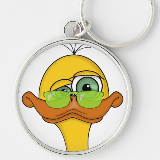 Funny Odd Duck Cartoon Schlüsselanhänger (Vorne)