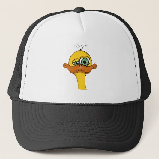 Funny Odd Duck Cartoon Truckerkappe (Vorderseite)