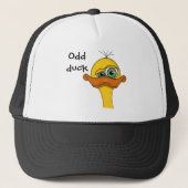 Funny Odd Duck Cartoon Truckerkappe (Vorderseite)