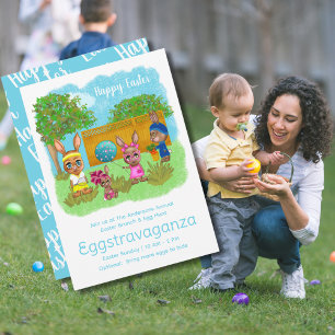 Funny Oddball Bunny Osterfest Brunch & Eierjagd Einladung