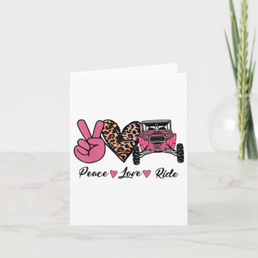 Funny Off Road Side by Side Utv Peace Liebe Ride S Karte (Vorderseite)