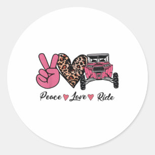 Funny Off Road Side by Side Utv Peace Liebe Ride S Runder Aufkleber