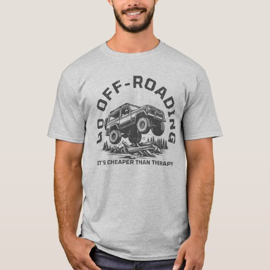 Funny Off-Roading Zitat billiger als Therapie T-Shirt (Vorderseite)