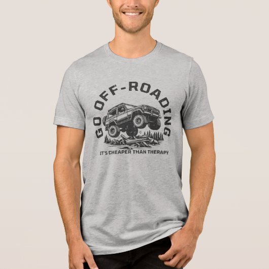 Funny Off-Roading Zitat billiger als Therapie Tri-Blend Shirt (Vorderseite)