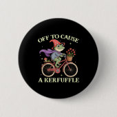 Funny Off To Cause A Kerfuffle Whimsical Wizard Fr Button (Vorderseite)