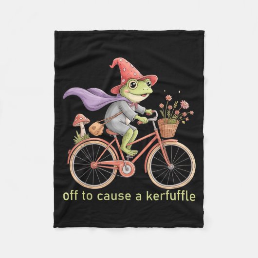 Funny Off To Cause A Kerfuffle Whimsical Wizard Fr Fleecedecke (Vorderseite)