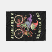 Funny Off To Cause A Kerfuffle Whimsical Wizard Fr Fleecedecke (Vorderseite (Horizontal))