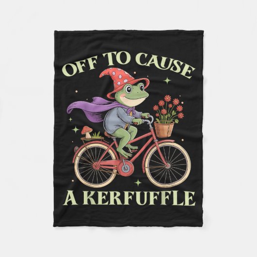 Funny Off To Cause A Kerfuffle Whimsical Wizard Fr Fleecedecke (Vorderseite)
