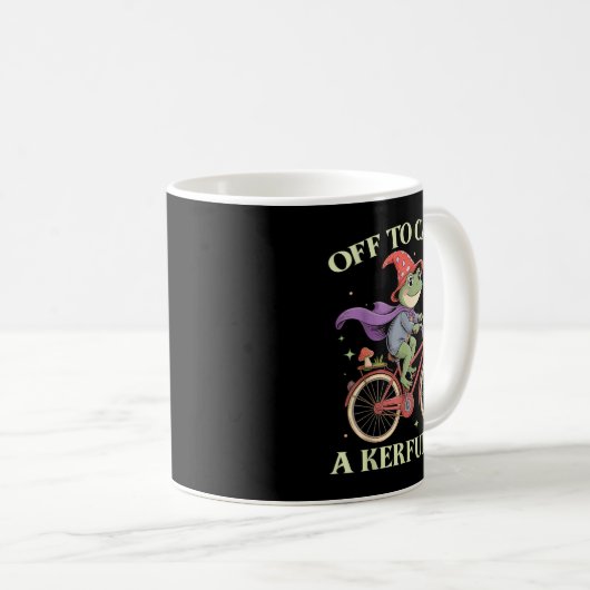 Funny Off To Cause A Kerfuffle Whimsical Wizard Fr Kaffeetasse (VorderseiteRechts)