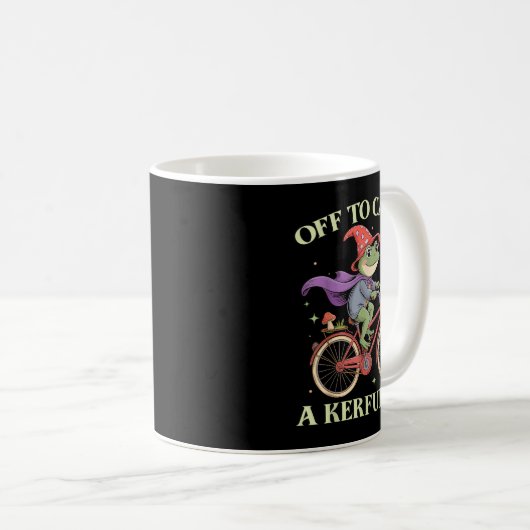 Funny Off To Cause A Kerfuffle Whimsical Wizard Fr Kaffeetasse (VorderseiteRechts)
