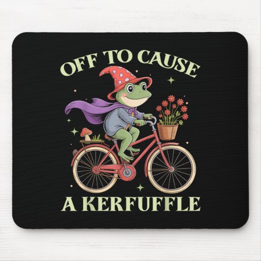 Funny Off To Cause A Kerfuffle Whimsical Wizard Fr Mousepad (Vorne)