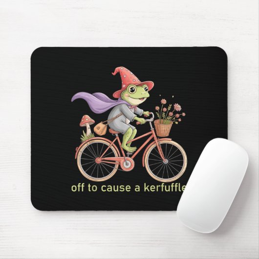 Funny Off To Cause A Kerfuffle Whimsical Wizard Fr Mousepad (Mit Mouse)