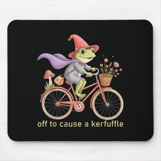 Funny Off To Cause A Kerfuffle Whimsical Wizard Fr Mousepad (Vorne)