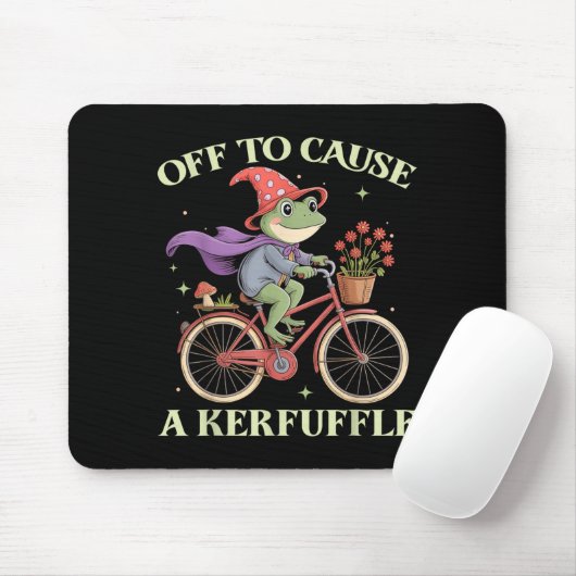 Funny Off To Cause A Kerfuffle Whimsical Wizard Fr Mousepad (Mit Mouse)