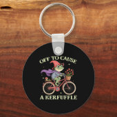 Funny Off To Cause A Kerfuffle Whimsical Wizard Fr Schlüsselanhänger (Vorderseite)