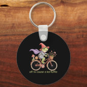 Funny Off To Cause A Kerfuffle Whimsical Wizard Fr Schlüsselanhänger (Vorderseite)