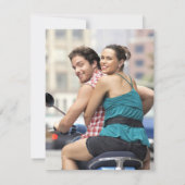 Funny Offbeat Wedding Save the Date mit Foto (Rückseite)