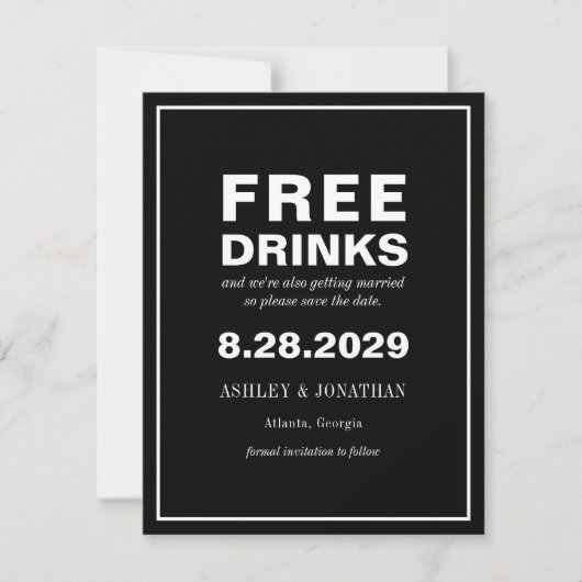 Funny Offbeat Wedding Save the Date mit Foto (Vorderseite)