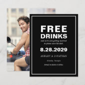 Funny Offbeat Wedding Save the Date mit Foto (Vorne/Hinten)