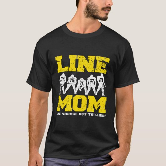 Funny Offensive Football Lineman Line Mama T-Shirt (Vorderseite)