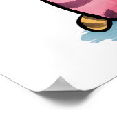 Funny Office Cat Watercolor Kunst, Dichtung und Mu Poster (Ecke)