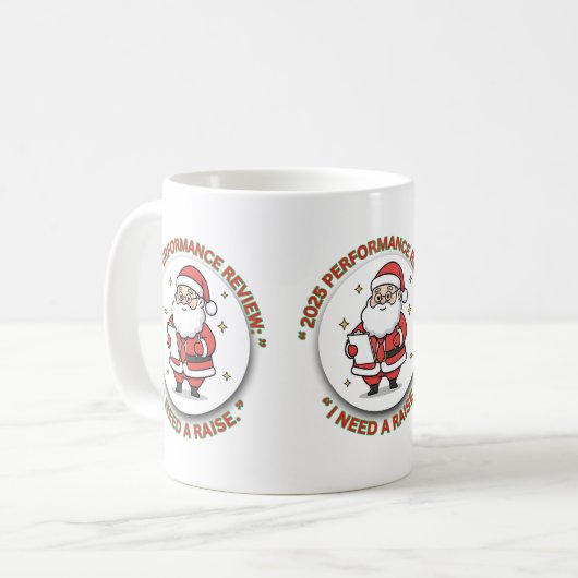 Funny Office Christmas Mug – Santa Performance Rev Kaffeetasse (Vorderseite Links)