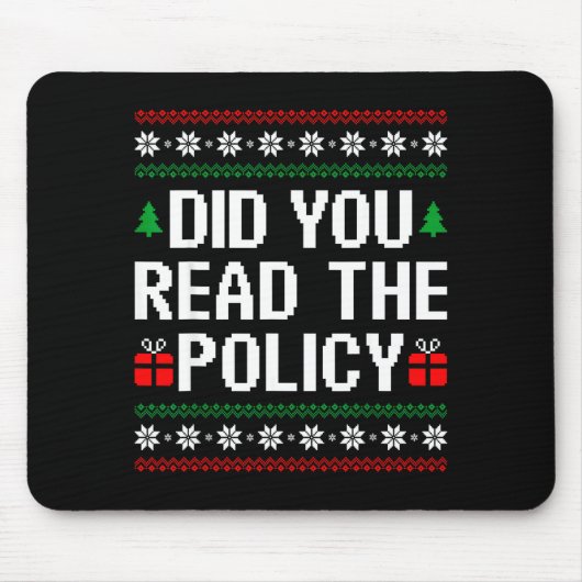 Funny Office Christmas Squad Did You Read The Licy Mousepad (Vorne)