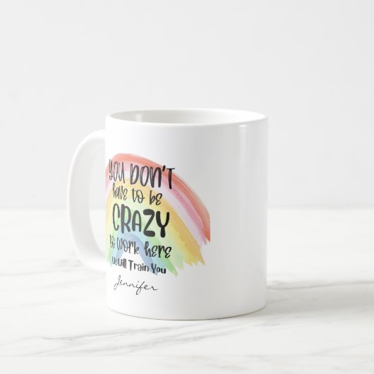Funny Office Crazy Workplace Personalized Kaffeetasse (Vorderseite Links)