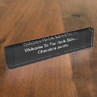 Funny Office Desk Namplate Chocolate Spaß Theme
