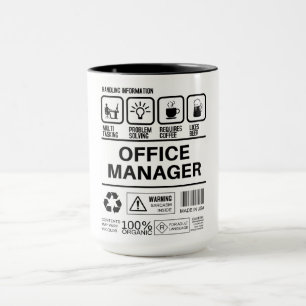 Funny Office Manager - Informationen zur Handhabun Tasse