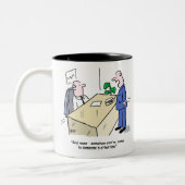 Funny Office-Mitarbeiter Zweifarbige Tasse (Links)
