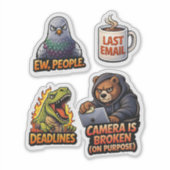 Funny Office Rage Sticker Sheet Pack (Vorderseite)