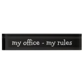 Funny Office-Regeln Namensplakette (Vorderseite)