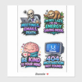 Funny Office Survival Sticker Sheet Pack (Blatt)