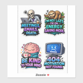 Funny Office Survival Sticker Sheet Pack