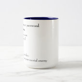 Funny Office, unmögliches Kennwort Zweifarbige Tasse (Mittel)
