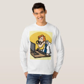 Funny Office Worker Geek T - Shirt - Cartoon Nerd  (Vorne ganz)