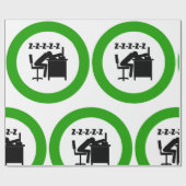 Funny Office Worker-Schlafen am Schreibtisch Geschenkpapier (Flach)