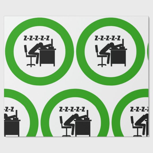 Funny Office Worker-Schlafen am Schreibtisch Geschenkpapier (Flach)