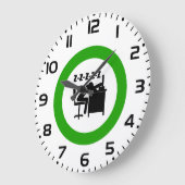 Funny Office Worker-Schlafen am Schreibtisch Große Wanduhr (Winkel)