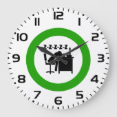 Funny Office Worker-Schlafen am Schreibtisch Große Wanduhr (Vorderseite)