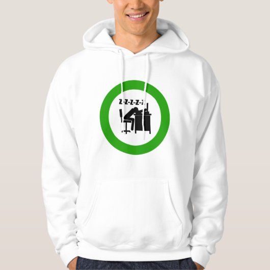 Funny Office Worker-Schlafen am Schreibtisch Hoodie (Vorderseite)