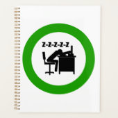 Funny Office Worker-Schlafen am Schreibtisch Planer (Vorderseite)
